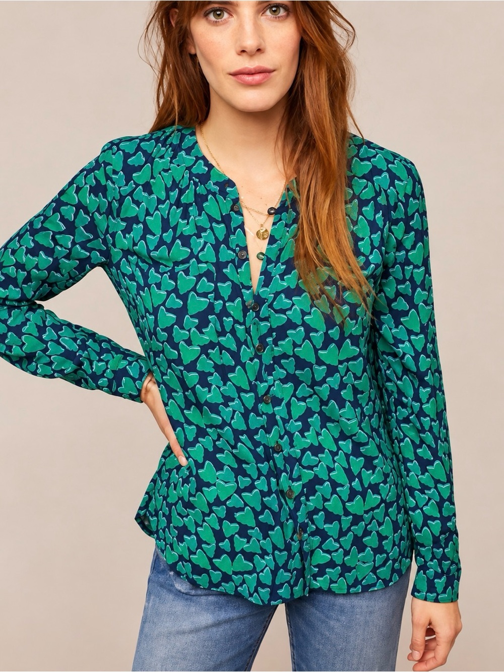 Anthropologie 52 Conversations #30 My Funny Valentine Button Down Top Size 6